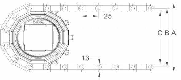 Модульная конвейерная лента S. 25-402 чертеж