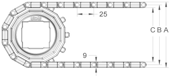 Модульная конвейерная лента S. 25-406 чертеж