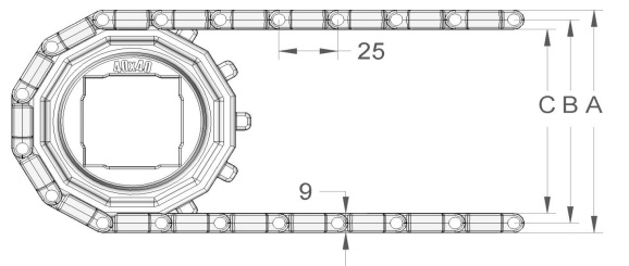 Модульная конвейерная лента S. 25-408 чертеж