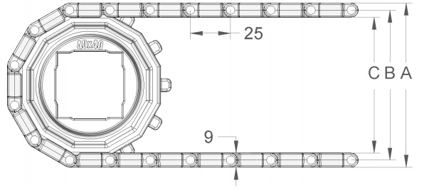 Модульная конвейерная лента S. 25-411 чертеж