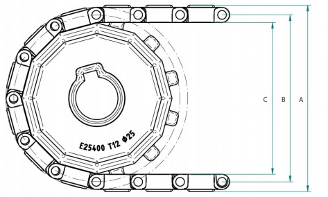 Модульная конвейерная лента S. 25-413 чертеж