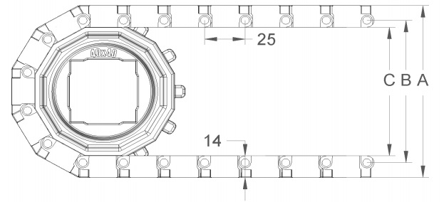 Модульная конвейерная лента S. 25-420 чертеж