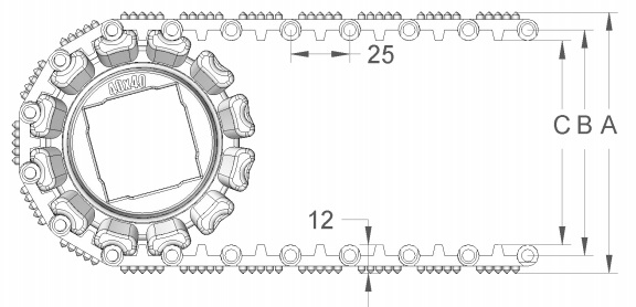 Модульная конвейерная лента S. 25-836 чертеж