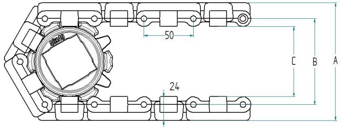 Модульная конвейерная лента S.50-220 чертеж