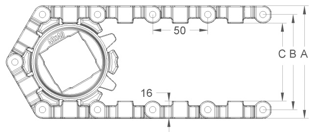 Модульная конвейерная лента S.50-401 чертеж