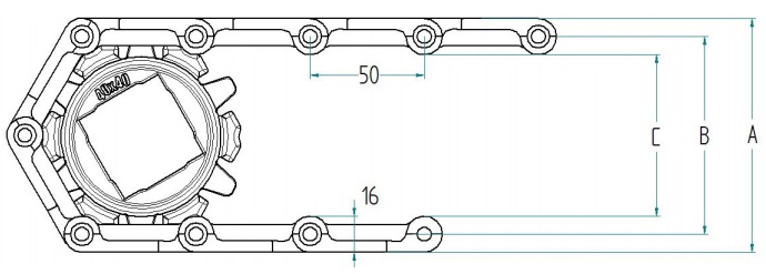 Модульная конвейерная лента S.50-701 чертеж