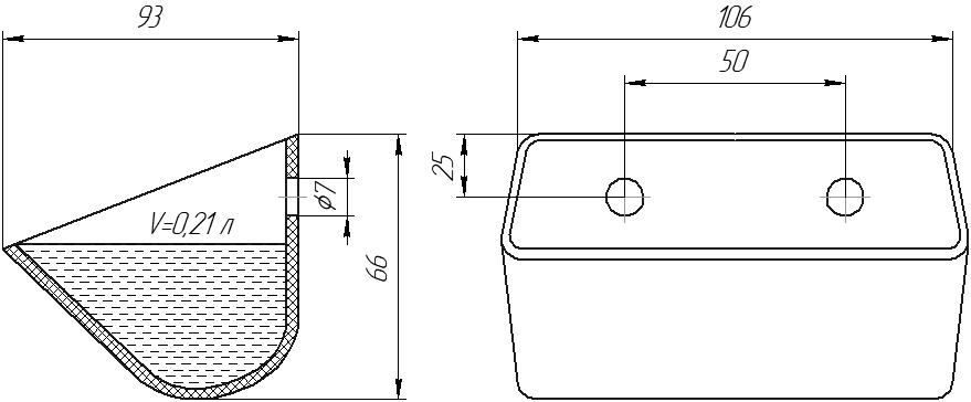 Ковш норийный полимерный DQ-1009 чертеж