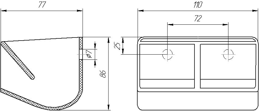 Ковш норийный полимерный DG-1107 чертеж