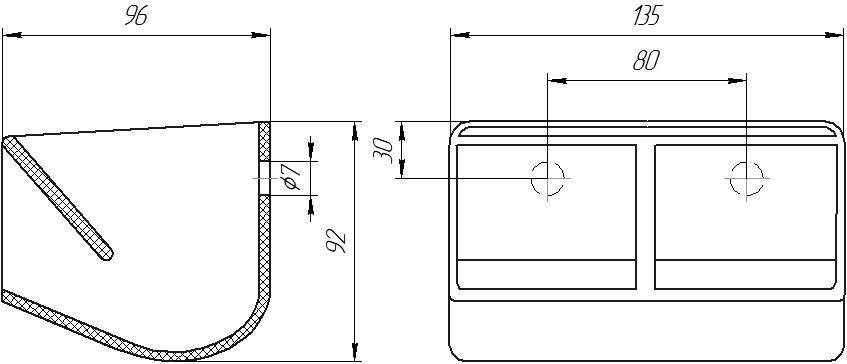 Ковш норийный полимерный DG-1309 чертеж