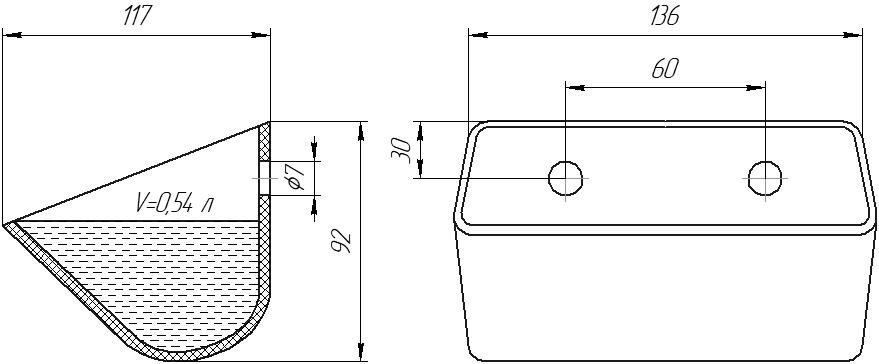Ковш норийный полимерный DK-1311 чертеж