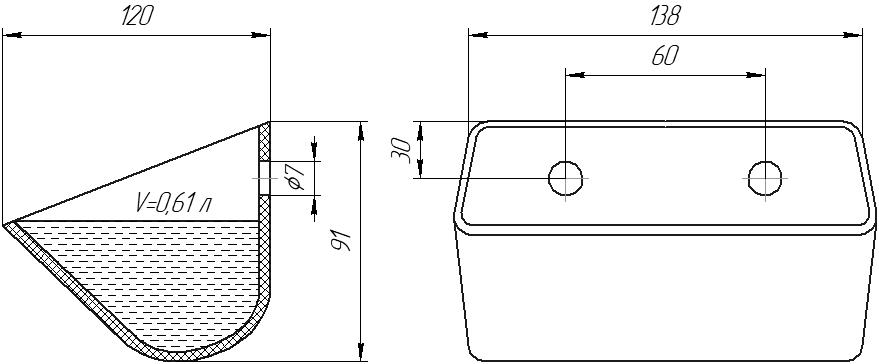 Ковш норийный полимерный DQ-1312 чертеж