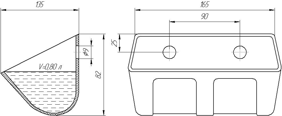 Ковш норийный полимерный S-1613 чертеж