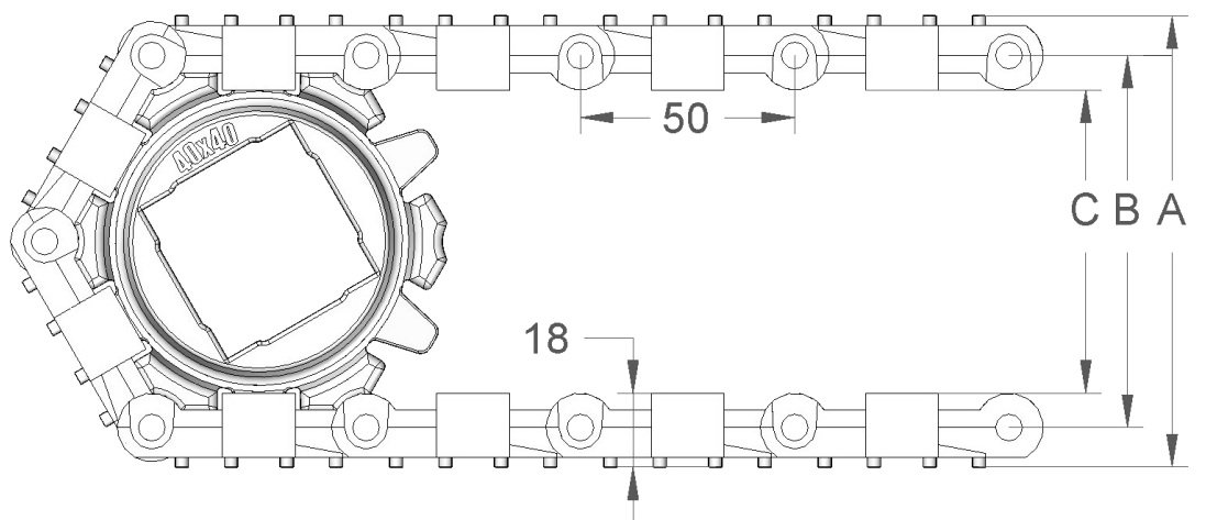 Модульная пластиковая конвейерная лента S. 50-630