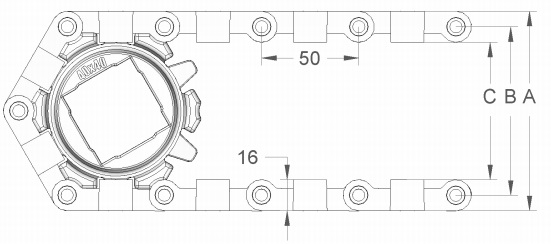 Модульная конвейерная лента S. 50-100 чертеж