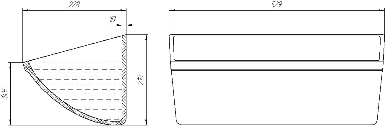 Ковш норийный полимерный CC-S 20x8 чертеж