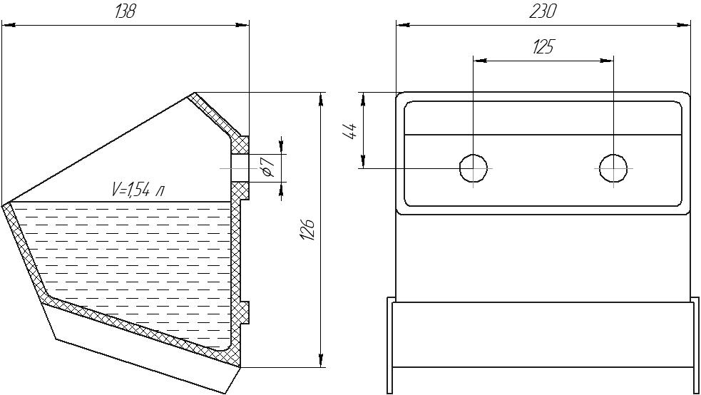 Ковш норийный полимерный DM-2313 чертеж