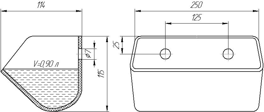 Ковш норийный полимерный DS-2511 чертеж