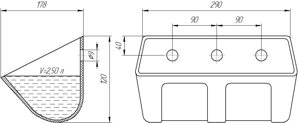 Ковш норийный полимерный S-2817 чертеж