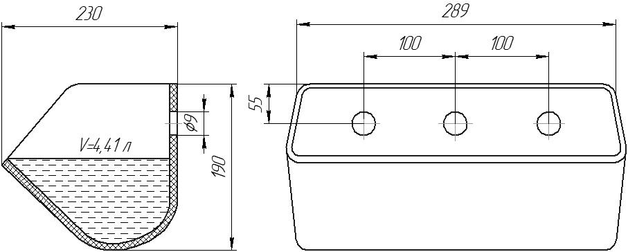 Ковш норийный полимерный DS-2823 чертеж