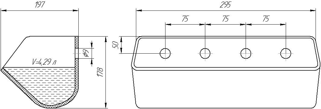 Ковш норийный полимерный DS-2919 чертеж
