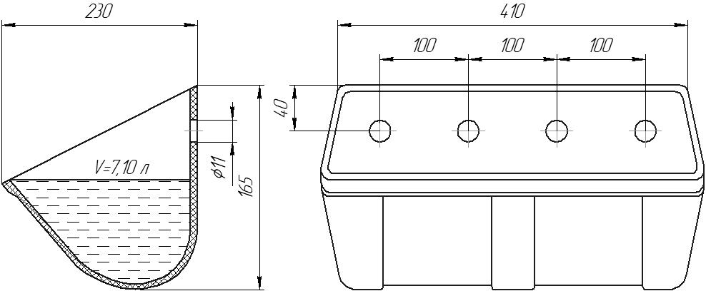 Ковш норийный полимерный M-4021 чертеж