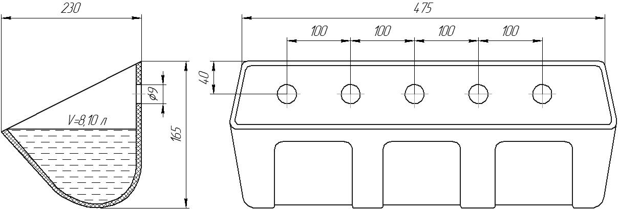 Ковш норийный полимерный S-4723 чертеж