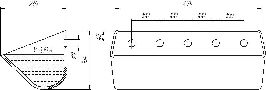 Ковш норийный полимерный DQ-4723 чертеж