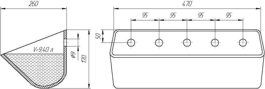 Ковш норийный полимерный DQ-4726 чертеж