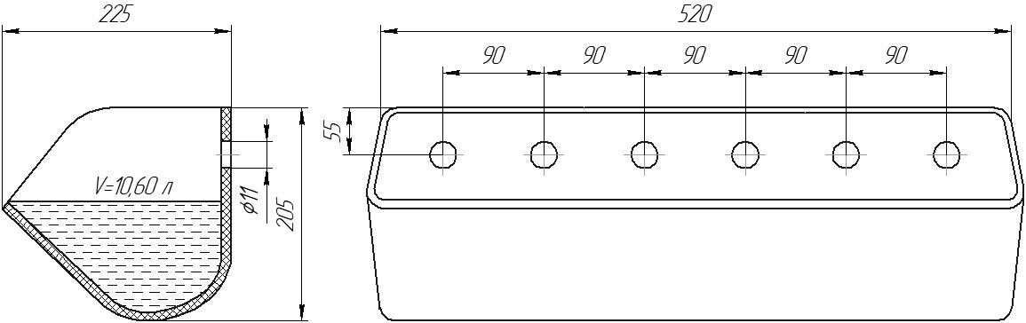 Ковш норийный полимерный DS-5121 чертеж