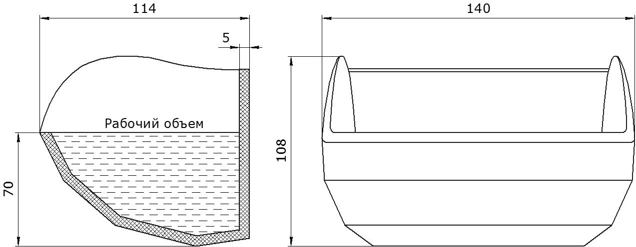 Ковш норийный полимерный CC-MAX 5x4 чертеж