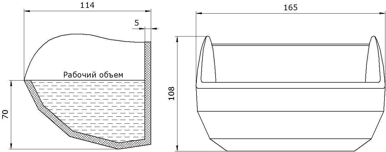 Ковш норийный полимерный CC-MAX 6x4 чертеж