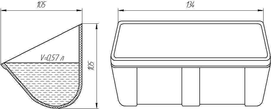 Ковш норийный полимерный AA 5х4 чертеж