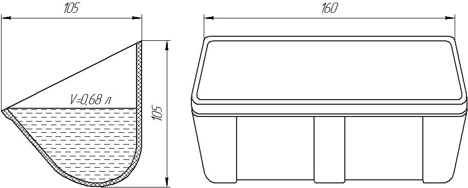 Ковш норийный полимерный AA 6х4 чертеж