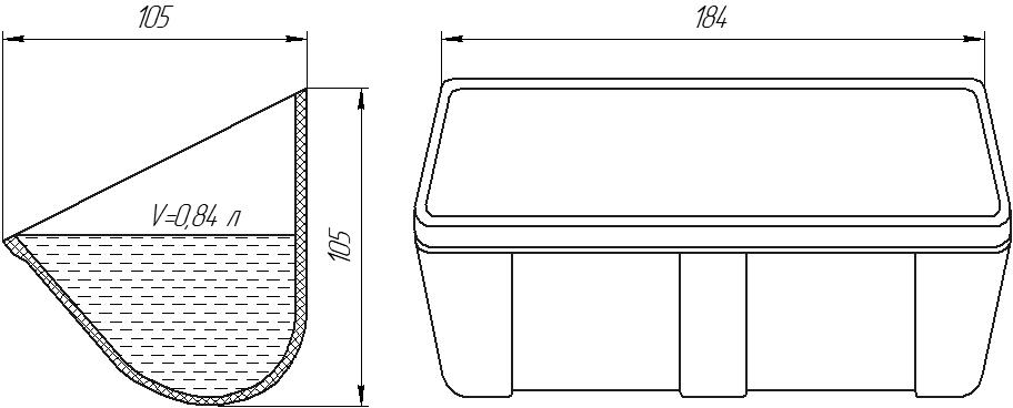 Ковш норийный полимерный AA 7х4 чертеж