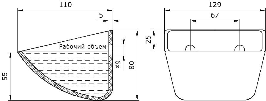 Ковш норийный полимерный SPS 120-100 HDP чертеж