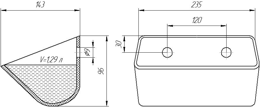 Ковш норийный полимерный SK-2314 чертеж