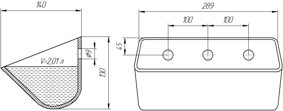 Ковш норийный полимерный D 11х5 чертеж