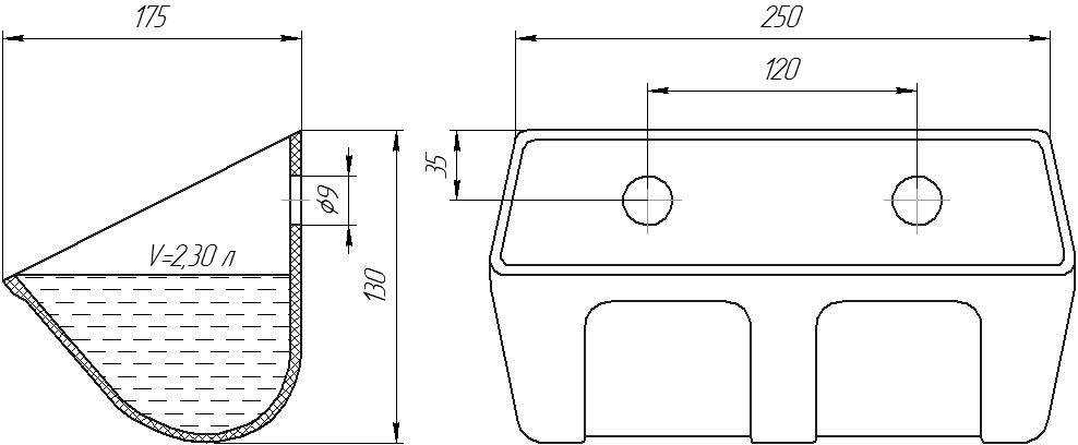Ковш норийный полимерный M-2316 чертеж