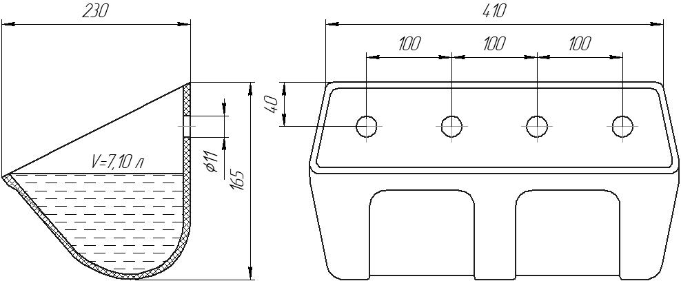 Ковш норийный полимерный M-4021 чертеж