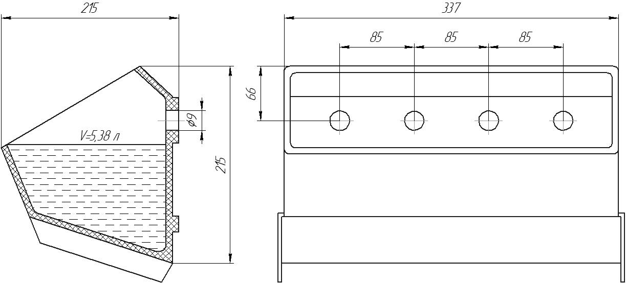 Ковш норийный полимерный DM-3321 чертеж