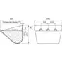 Ковш норийный металлический цельнотянутый SM-3316 чертеж
