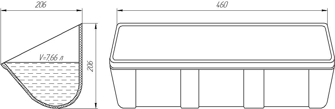 Ковш норийный полимерный AA 18х8 чертеж